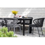 Венето обеденный стол из HPL 160х80см, цвет серый гранит, каркас черный