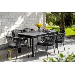 Венето обеденный стол из HPL 160х80см, цвет серый гранит, каркас черный