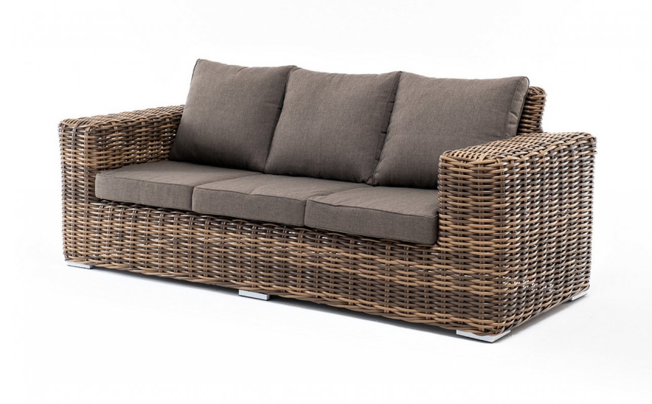 Палермо диван из искусственного ротанга трехместный, цвет соломенный Палермо диван из искусственного ротанга трехместный, цвет соломенный