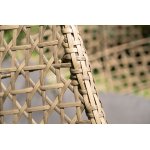 Флоренция подвесное кресло-кокон из искусственного ротанга, цвет соломенный с серой подушкой