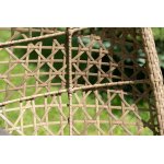 Флоренция подвесное кресло-кокон из искусственного ротанга, цвет соломенный с серой подушкой