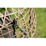 Флоренция подвесное кресло-кокон из искусственного ротанга, цвет соломенный с серой подушкой