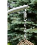 Флоренция подвесное кресло-кокон из искусственного ротанга, цвет соломенный с серой подушкой