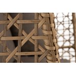 Флоренция подвесное кресло-кокон из искусственного ротанга, цвет соломенный с серой подушкой