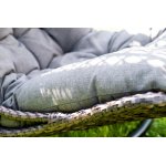 Виши подвесное кресло-кокон из искусственного ротанга, цвет коричневый с серо-коричневой подушкой