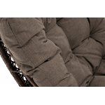 Виши подвесное кресло-кокон из искусственного ротанга, цвет коричневый с серо-коричневой подушкой