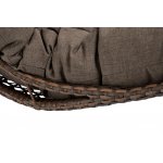 Виши подвесное кресло-кокон из искусственного ротанга, цвет коричневый с серо-коричневой подушкой