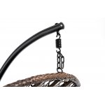 Виши подвесное кресло-кокон из искусственного ротанга, цвет коричневый с серо-коричневой подушкой