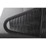 Милан диван 3-местный плетеный из роупа, каркас алюминий темно-серый (RAL7024) муар, роуп темно-серый круглый, ткань темно-серая 027