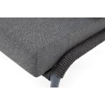 Милан кресло плетеное из роупа, каркас алюминий темно-серый (RAL7024) муар, роуп темно-серый круглый, ткань темно-серая 027