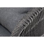 Милан кресло плетеное из роупа, каркас алюминий темно-серый (RAL7024) муар, роуп темно-серый круглый, ткань темно-серая 027