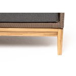 Канны диван 2-местный плетеный из роупа, основание дуб, роуп коричневый круглый, ткань темно-серая 027