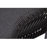 Марсель стул плетеный из роупа, каркас алюминий темно-серый (RAL7024) муар, роуп темно-серый круглый, ткань темно-серая 027