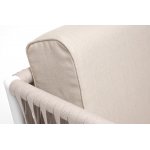 Касабланка кресло плетеное из роупа, каркас алюминий белый муар, роуп бежевый 20мм, ткань бежевая 052