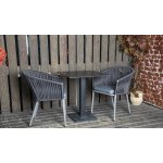 Каффе интерьерный стол из HPL квадратный 80х80см, цвет серый гранит