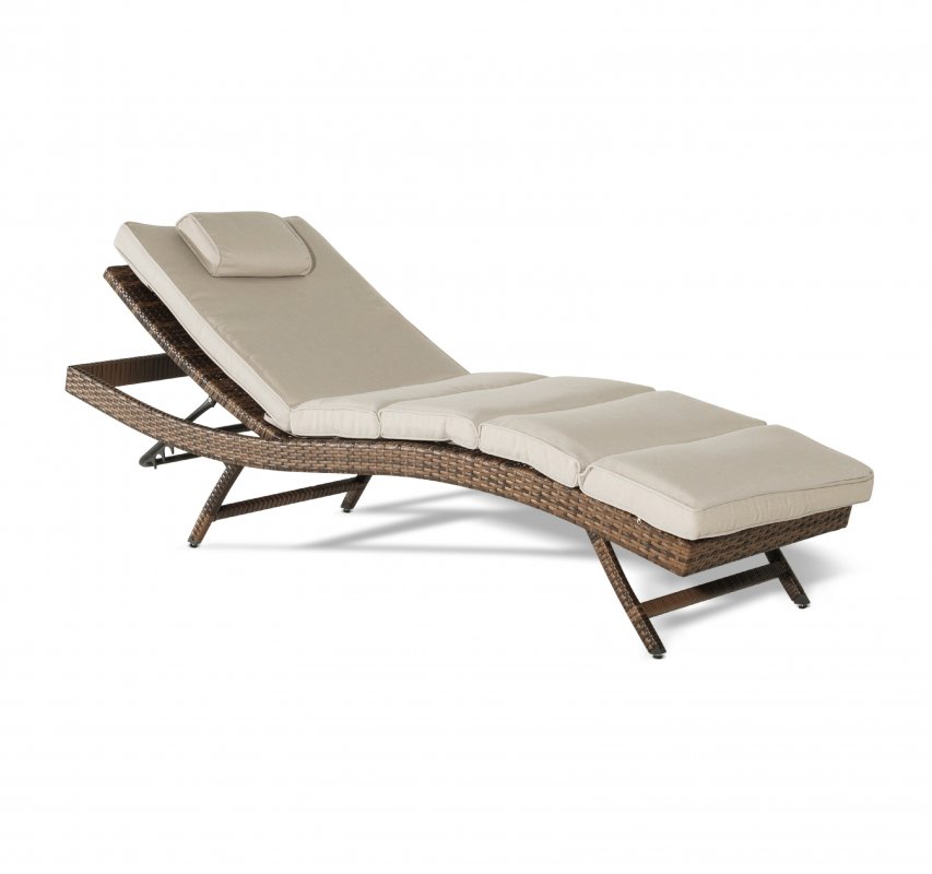 Лиссабон шезлонг из искусственного ротанга, цвет коричневый