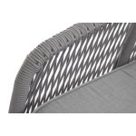 Канны правый модуль плетеный из роупа, каркас алюминий белый шагрень, роуп светло-серый круглый, ткань светло-серая