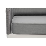 Канны правый модуль плетеный из роупа, каркас алюминий белый шагрень, роуп светло-серый круглый, ткань светло-серая