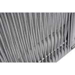 Канны угловой модуль плетеный из роупа, каркас алюминий белый шагрень, роуп светло-серый круглый, ткань светло-серая