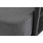 Верона диван 3-местный плетеный из роупа, каркас алюминий темно-серый (RAL7024) муар, роуп темно-серый круглый, ткань темно-серая 027