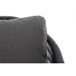 Верона диван 3-местный плетеный из роупа, каркас алюминий темно-серый (RAL7024) муар, роуп темно-серый круглый, ткань темно-серая 027