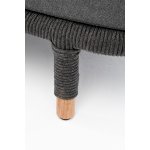 Верона диван 3-местный плетеный из роупа, каркас алюминий темно-серый (RAL7024) муар, роуп темно-серый круглый, ткань темно-серая 027