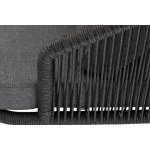 Верона кресло плетеное из роупа, каркас алюминий темно-серый (RAL7024) муар, роуп темно-серый круглый, ткань темно-серая 027