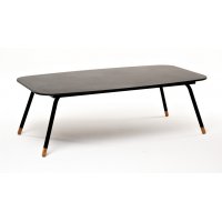 Верона журнальный стол из HPL 120х65, H40, каркас черный муар, цвет столешницы серый гранит