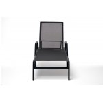 Парма шезлонг из алюминия темно-серый (RAL7024) муар, ткань текстилен серая