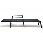 Парма шезлонг из алюминия темно-серый (RAL7024) муар, ткань текстилен серая