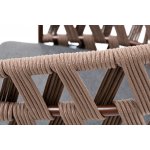 Диего стул плетеный из роупа, каркас из стали коричневый (RAL8016) муар, роуп коричневый круглый, ткань серая