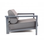 Гранада кресло алюминиевое, цвет темно-серый (RAL7024) муар, ткань темно-серая 027