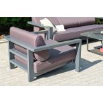 Гранада кресло алюминиевое, цвет темно-серый (RAL7024) муар, ткань темно-серая 027