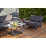 Гранада кресло алюминиевое, цвет темно-серый (RAL7024) муар, ткань темно-серая 027