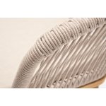 Марсель стул плетеный из роупа, основание дуб, роуп бежевый круглый, ткань бежевая 052