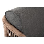 Канны кресло плетеное из роупа, каркас алюминий коричневый (RAL8016) муар, роуп коричневый круглый, ткань темно-серая 027