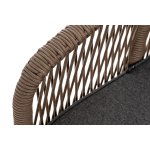 Канны диван 2-местный плетеный из роупа, каркас алюминий коричневый (RAL8016) муар, роуп коричневый круглый, ткань темно-серая 027