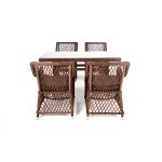 Латте плетеный стол из искусственного ротанга 140х80см, цвет коричневый