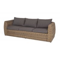 Кальяри диван из искусственного ротанга (гиацинт) трехместный, цвет соломенный