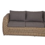 Кальяри диван из искусственного ротанга (гиацинт) трехместный, цвет соломенный