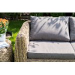 Кальяри диван из искусственного ротанга (гиацинт) трехместный, цвет соломенный