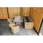 Кальяри диван из искусственного ротанга (гиацинт) трехместный, цвет соломенный