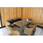 Кальяри диван из искусственного ротанга (гиацинт) трехместный, цвет соломенный