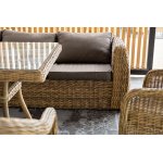 Кальяри диван из искусственного ротанга (гиацинт) трехместный, цвет соломенный