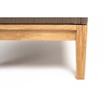 Канны кресло плетеное из роупа, основание дуб, роуп коричневый круглый, ткань темно-серая 027