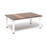 Канны журнальный столик из HPL 90х60, H40, каркас белый, цвет столешницы дуб