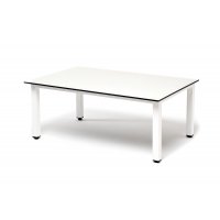 Канны журнальный столик из HPL 90х60, H40, каркас белый, цвет столешницы молочный