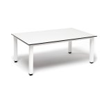 Канны журнальный столик из HPL 90х60, H40, каркас белый, цвет столешницы молочный