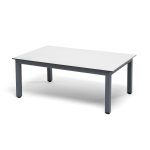 Канны журнальный столик из HPL 90х60, H40, каркас серый (RAL7024), цвет столешницы молочный