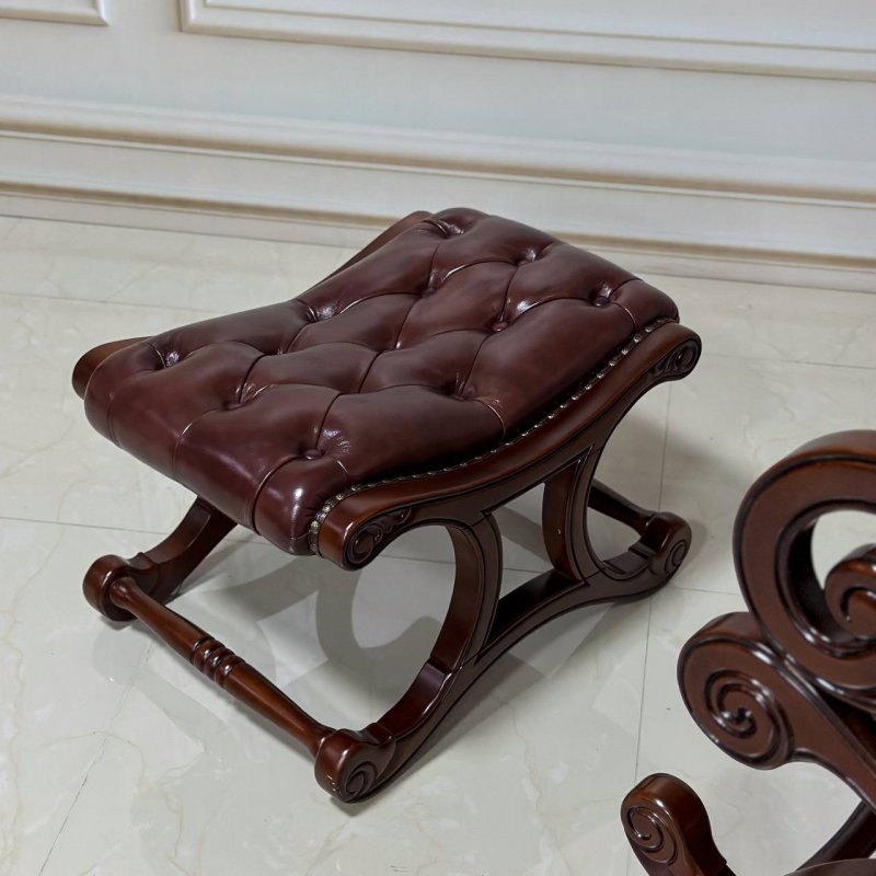 ANGELINA (АНГЕЛИНА) Пуф под ноги  (cat.02 кожа нат. Н005)